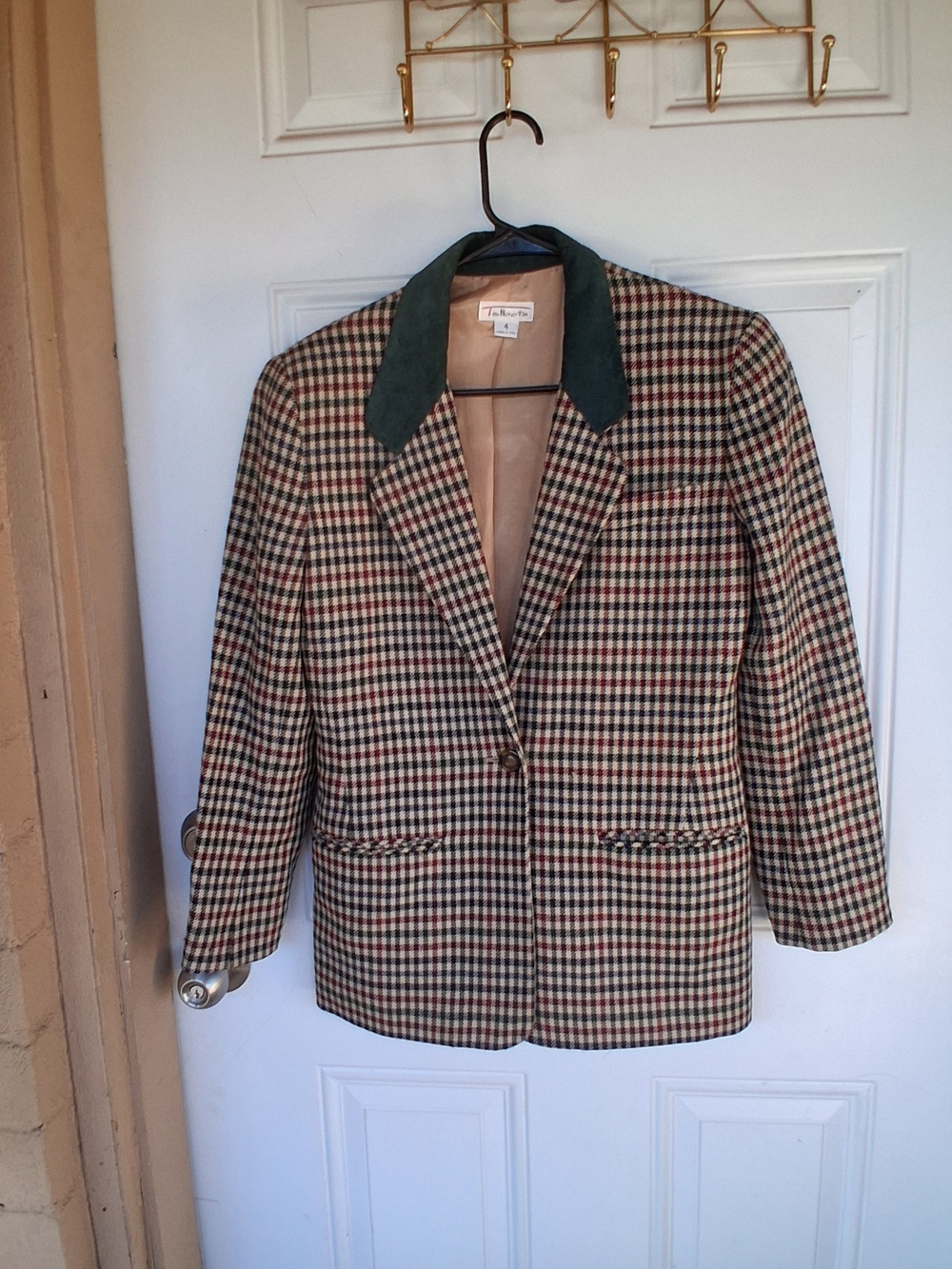 Talbots Vintage Women's Houndstooth Blazer Size 4
